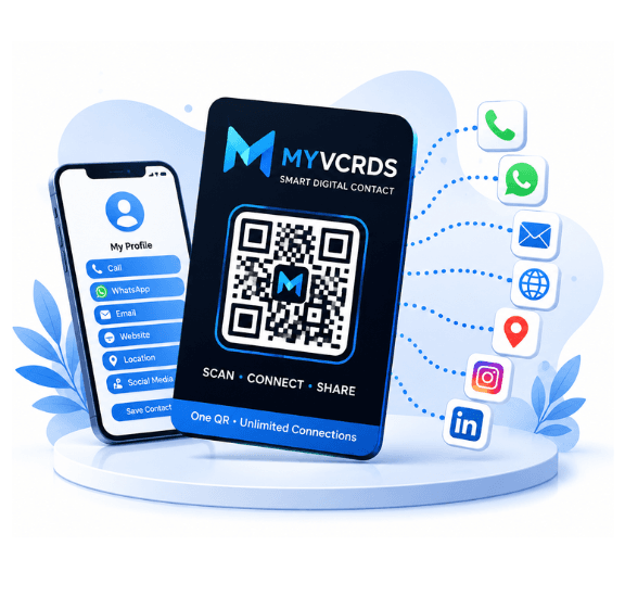 Digital Business Card with QR code and NFC profile sharing platform by Seyfert Infotech