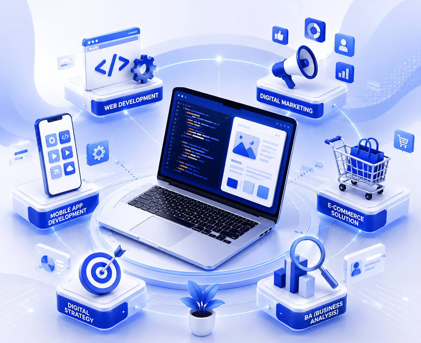 Code on a screen representing web development